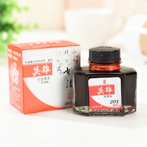 英雄鋼筆墨水60ml 201紅色